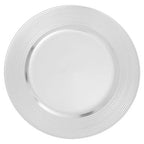 Silver Charger Plate with Ribbed Rim