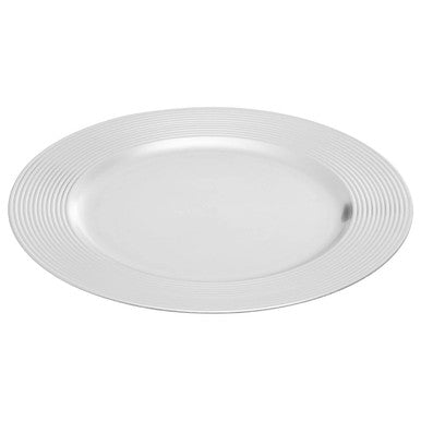 Silver Charger Plate with Ribbed Rim