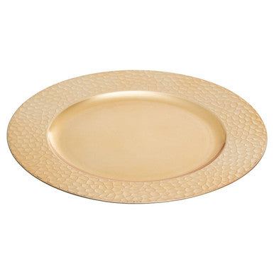 Gold Charger Plate with Hammered Rim