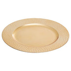 Gold Charger Plate with Hammered Rim