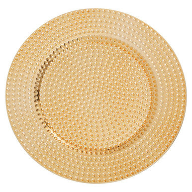 Gold Finish Hammered Effect Charger Plate