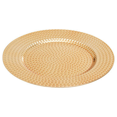 Gold Finish Hammered Effect Charger Plate