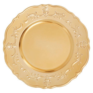 Gold Finish Baroque Charger Plate