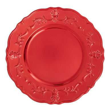 Red Finish Baroque Charger Plate