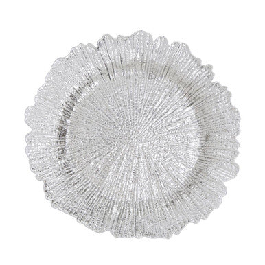 Silver Finish Reef Charger Plate