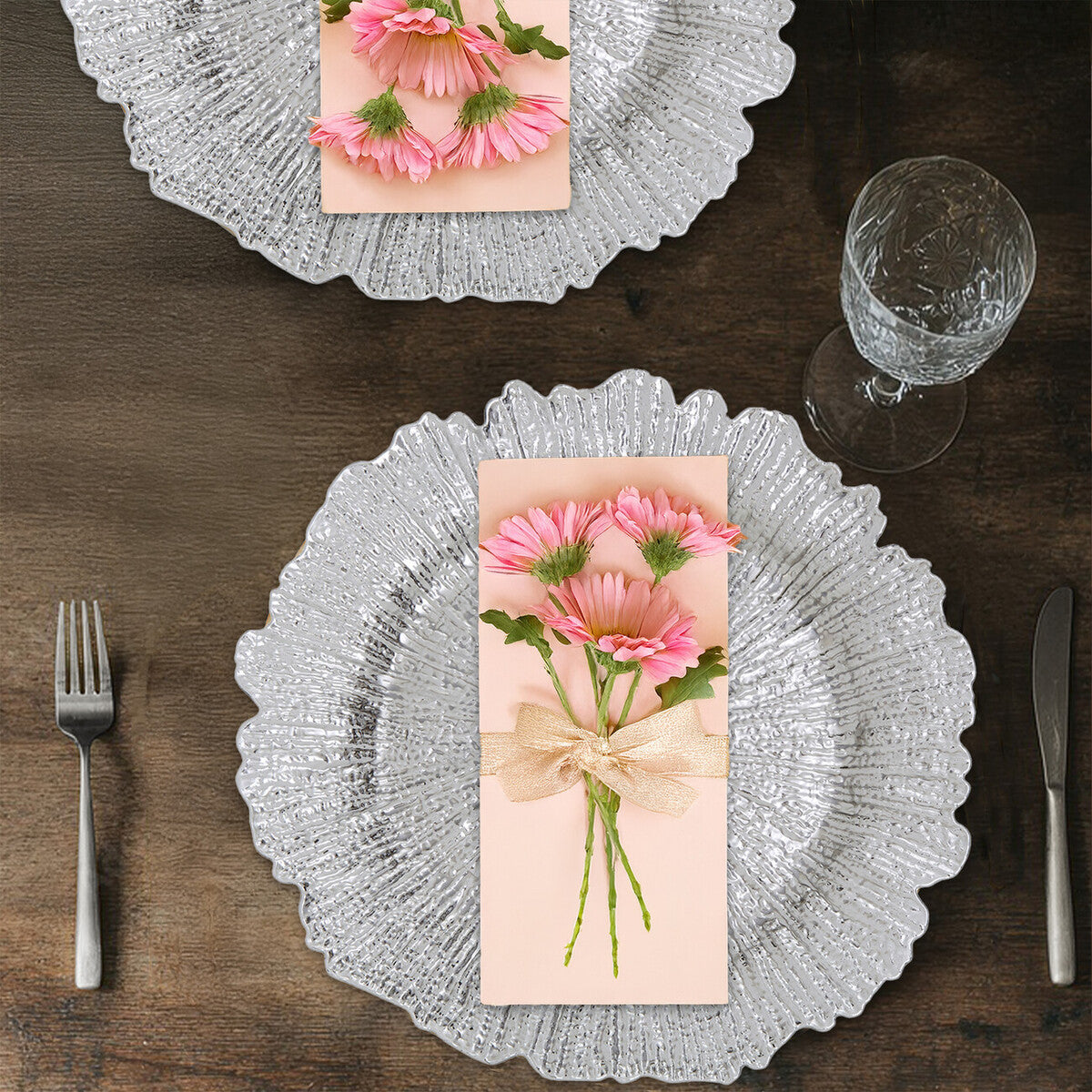 Silver Finish Reef Charger Plate