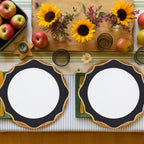 White and Black Scalloped Charger Plate