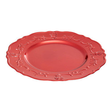 Red Baroque Charger Plate