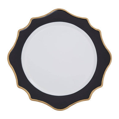 Black and White Round Charger Plate