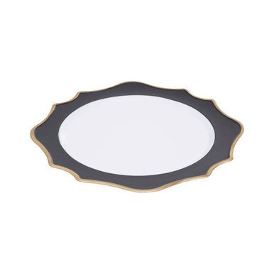 Black and White Round Charger Plate