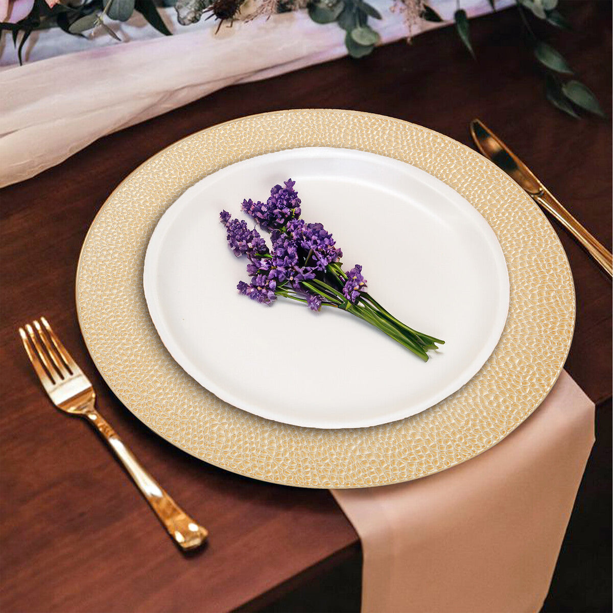 Gold Finish Pebble Effect Charger Plate