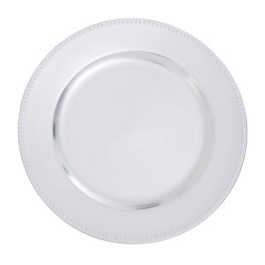 Silver Finish Dotted Charger Plate