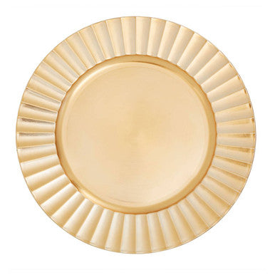 Gold Finish Wave Rim Charger Plate
