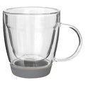 Clear Glass 220ml Mug with Grey Silicone Base