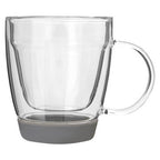 Clear Glass 350ml Mug with Grey Silicone Base