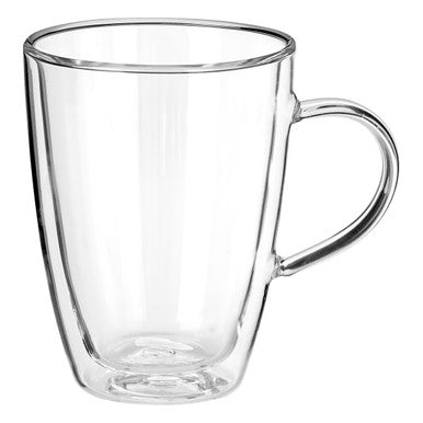 Clear Borosilicate Glass 330ml Mug with Double Wall Design