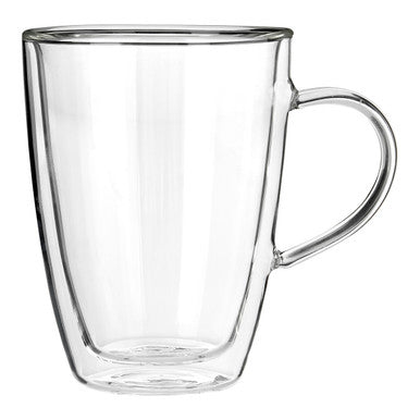 Clear Borosilicate Glass 330ml Mug with Double Wall Design