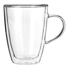 Clear Borosilicate Glass 330ml Mug with Double Wall Design