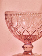 Set of Two Pink Glass Sundae Dishes
