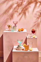 Set of Two Pink Glass Sundae Dishes
