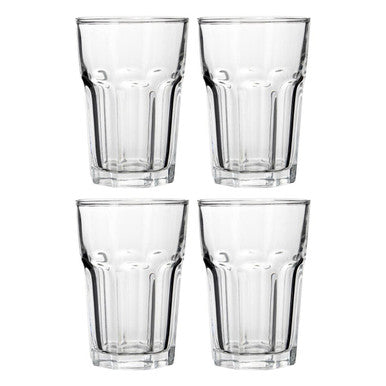 Set of 4 Clear Glass Tumblers 360ml