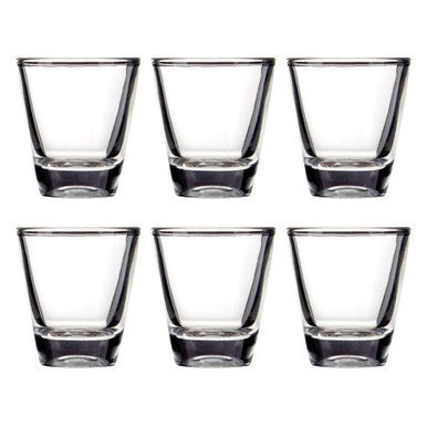 Set of 6 Clear Shot Glasses 25ml