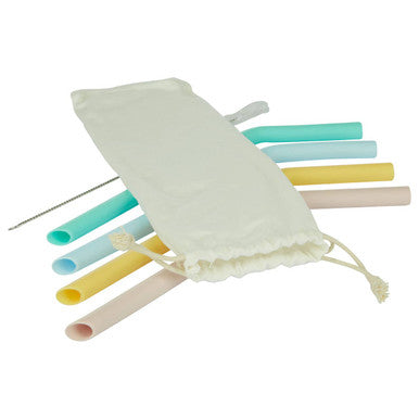 Set of 4 Silicone Straws