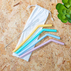 Set of 4 Silicone Straws