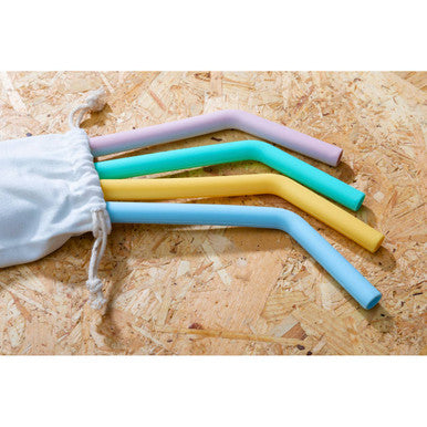 Set of 4 Silicone Straws