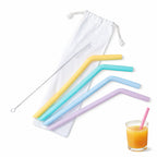 Set of 4 Silicone Straws