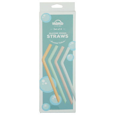 Set of 4 Silicone Straws