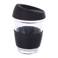 Glass Mug with Black Silicone Band Lid