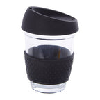 Glass Mug with Black Silicone Band Lid
