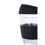 Glass Mug with Black Silicone Band Lid