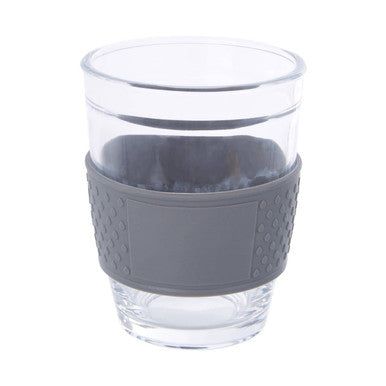 Glass Mug with Grey Silicone Band Lid