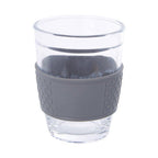 Glass Mug with Grey Silicone Band Lid