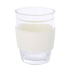 Glass Mug with Cream Silicone Band Lid