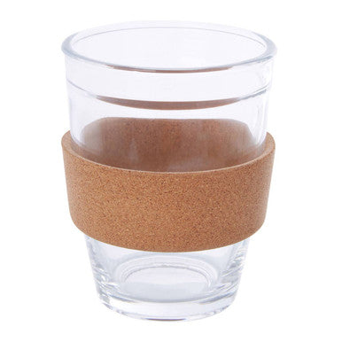 Glass Mug with Red Silicone Lid