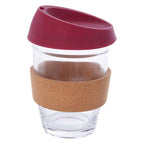 Glass Mug with Red Silicone Lid