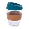 Glass Mug with Dark Green Silicone Lid