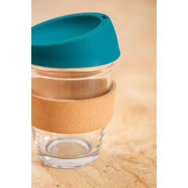 Glass Mug with Dark Green Silicone Lid