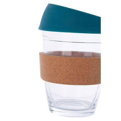 Glass Mug with Dark Green Silicone Lid