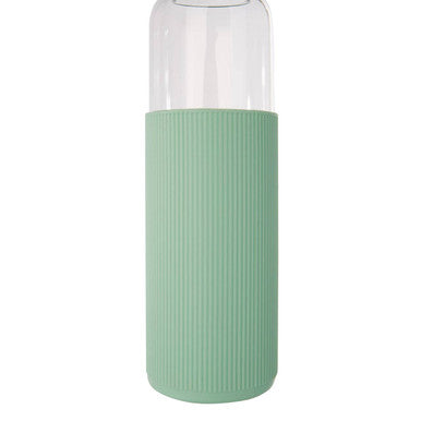 Glass Bottle with Mint Silicone Sleeve