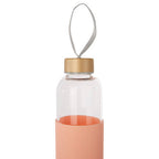Glass Bottle with Peach Pink Silicone Sleeve
