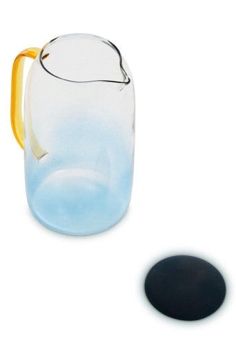Glass Ombre Blue Pitcher and Cup Set