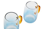 Glass Ombre Blue Pitcher and Cup Set