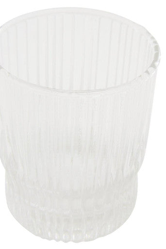 Ribbed Glass and Jug Three Piece Set