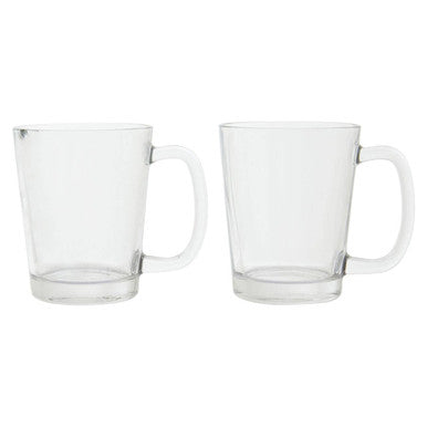 Set of Four Glass Clear Glass Mugs