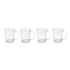 Set of Four Glass Clear Glass Mugs