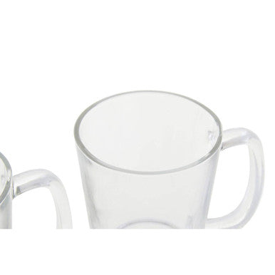 Set of Four Glass Clear Glass Mugs